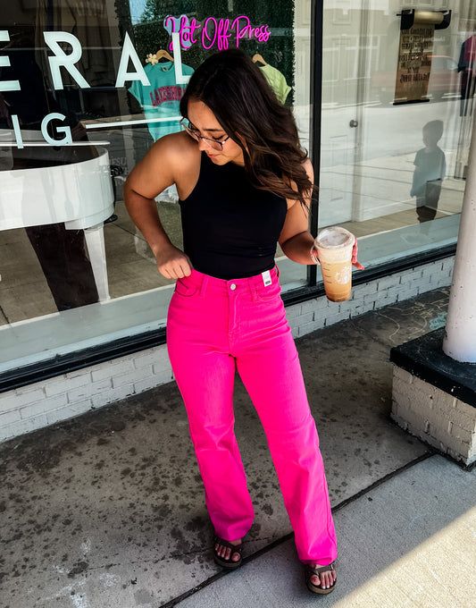 Lateral Gig | Melanie Pink Judy Blue Straight Leg Jeans