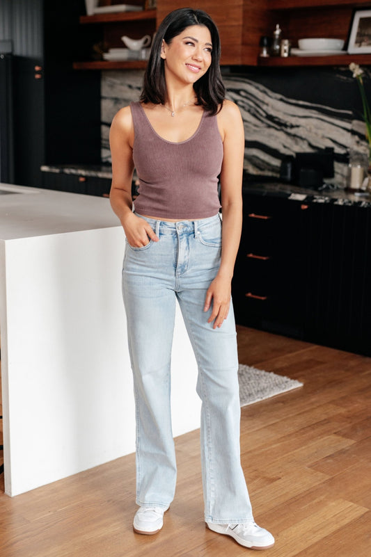 Brooke High Rise Control Top Vintage Wash Straight Jeans - Loving God