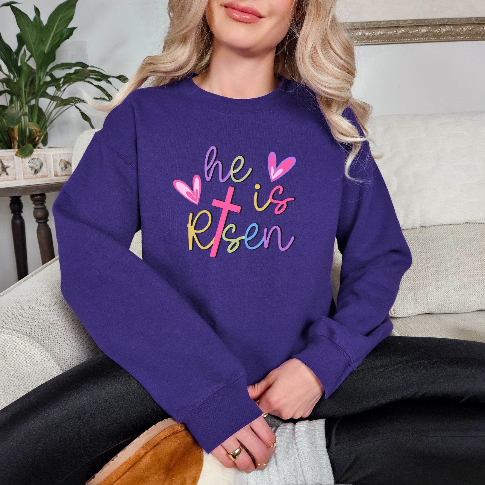 He Is Risen Graphic Sweatshirt - Loving God