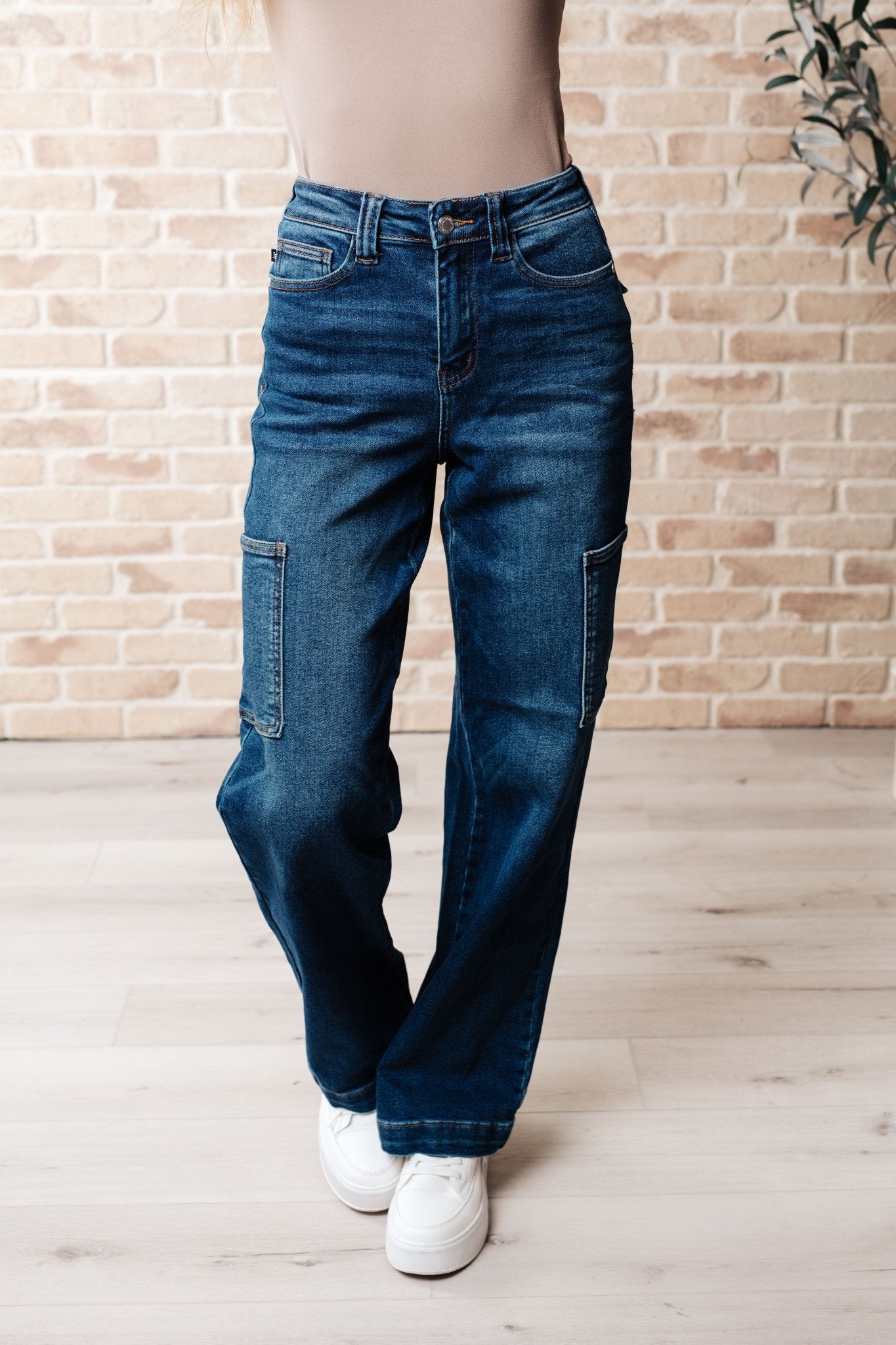 Leila High Rise Cargo Straight Jeans - Loving God