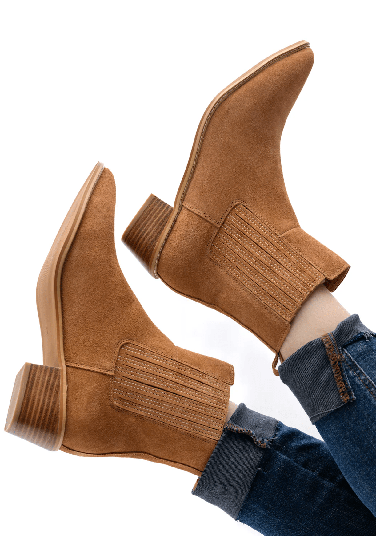 Leonor Suede Ankle Boot in Tan - Loving God