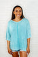 Loosely Speaking Oversized Basic Top in Turquoise - Loving God