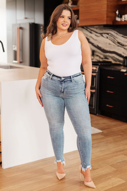 Sherry Mid Rise Release Waistband Detail Skinny - Loving God