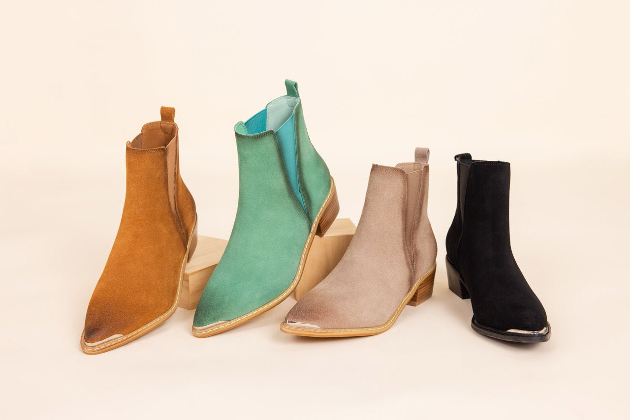 Wylie Suede Ankle Boot in Teal - Loving God
