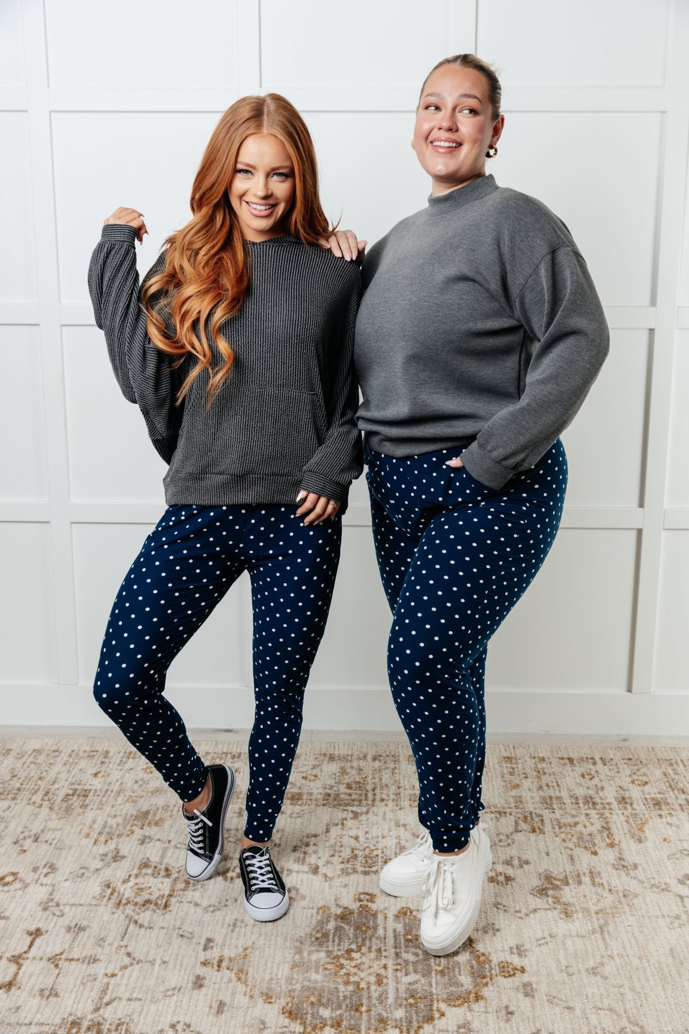 Your New Favorite Joggers in White Polka Dot - Loving God